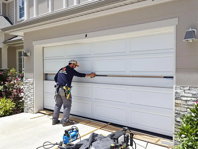 San Jacinto Garage Door Repair team performing complete garage door replacement at San Jacinto residence