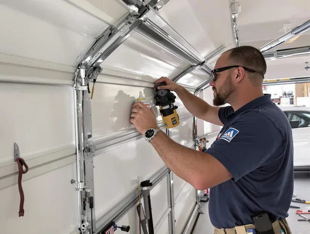 San Jacinto Garage Door Repair technician quieting a noisy garage door in San Jacinto