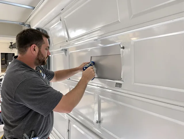 Garage door panel repair by San Jacinto Garage Door Repair in San Jacinto