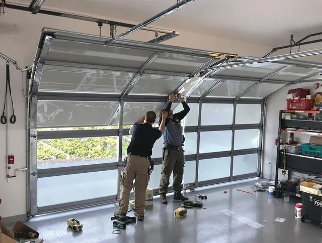 San Jacinto Garage Door Repair expert performing precise panel replacement on San Jacinto garage door