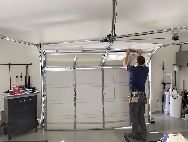 San Jacinto Garage Door Repair specialist performing precise section replacement on San Jacinto garage door