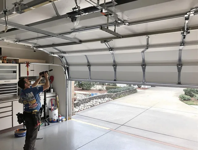 Garage door track repair service by San Jacinto Garage Door Repair in San Jacinto